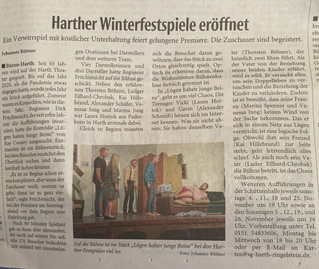 Zeitungsartikel - Harther Winterfestspiele eröffnet
